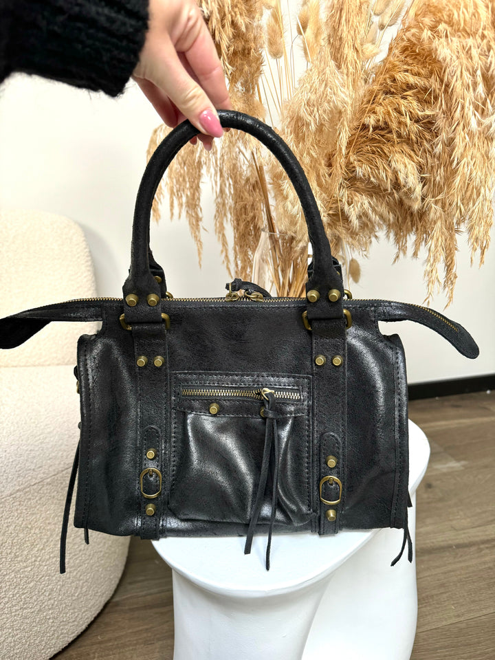 Inspired leather medium bag