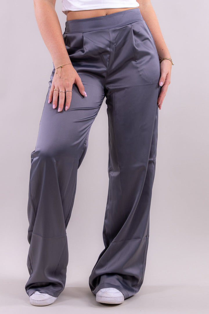 Sky satin pants