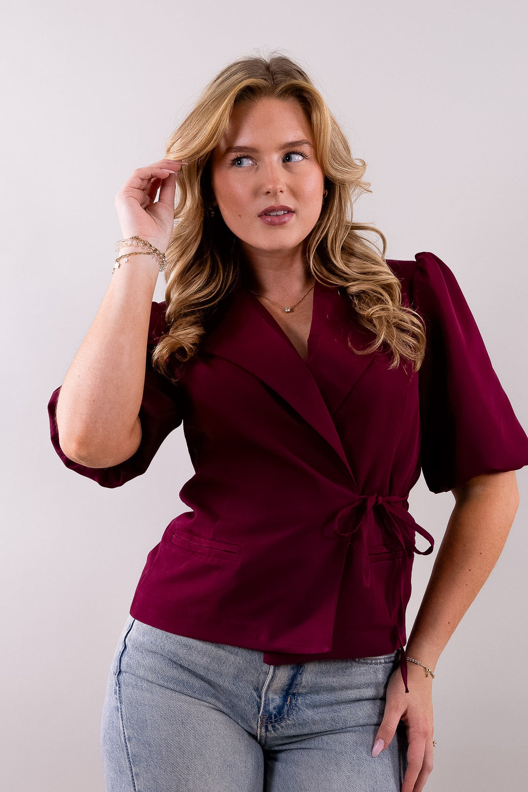 Jane wrap blazer short sleeve