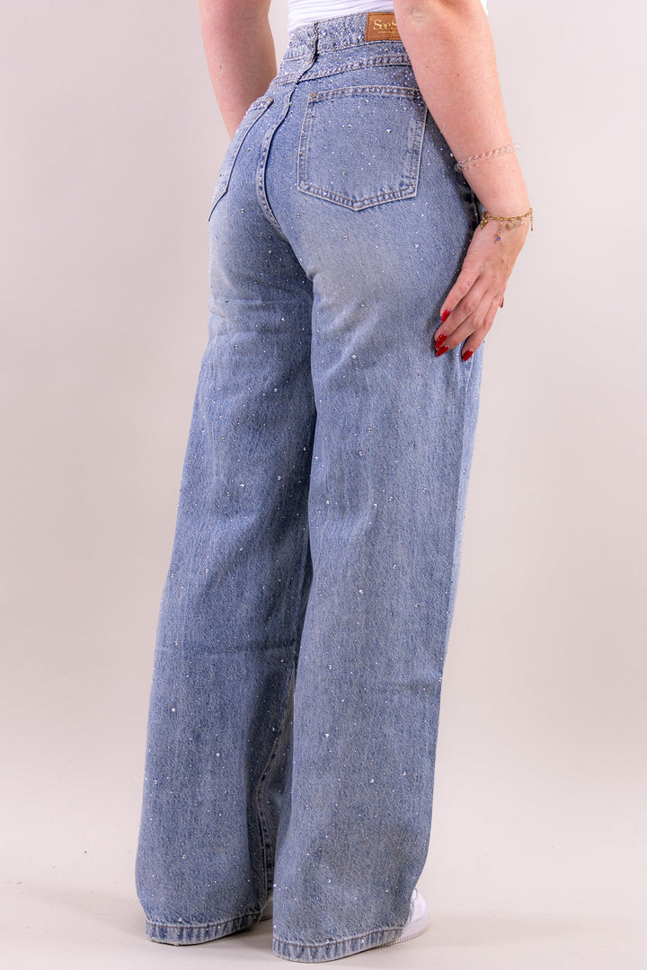 Meau glitter wide leg jeans