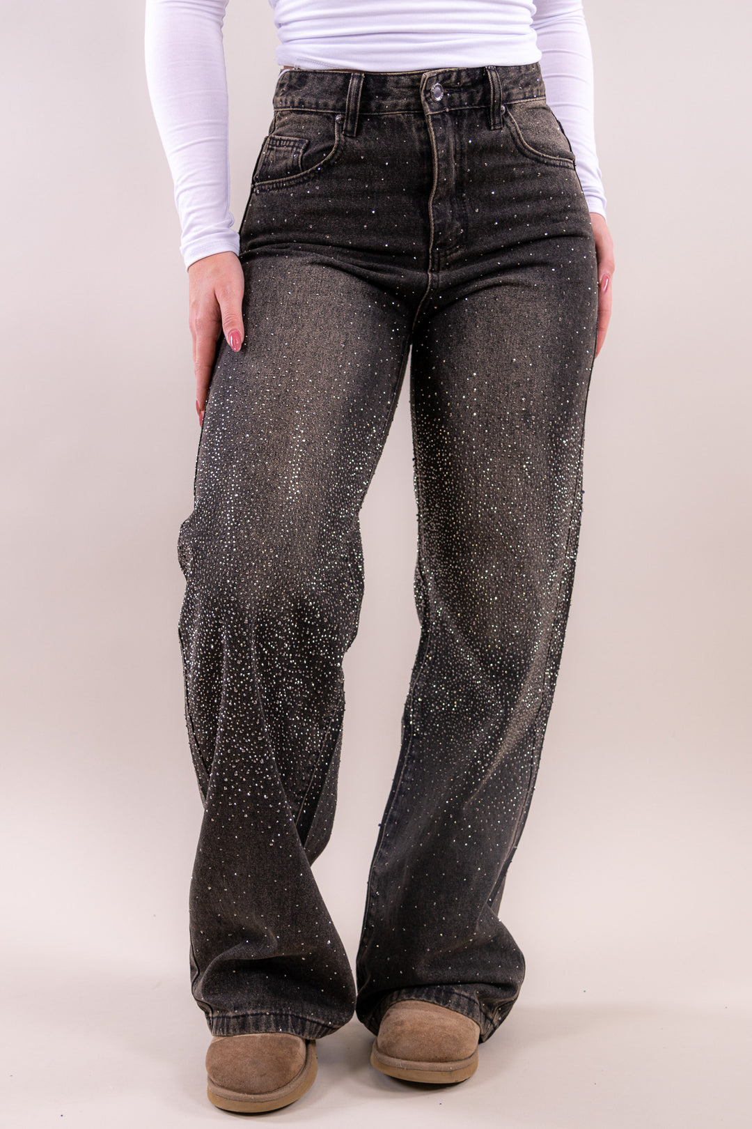 Riley glitter wide leg jeans