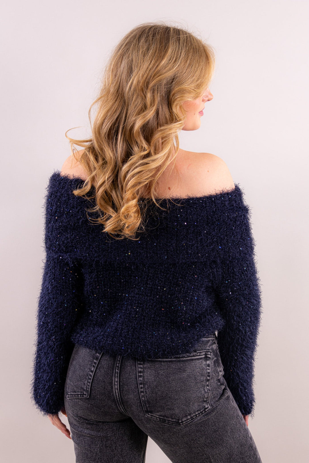 Hanna sparkling off shoulder knit